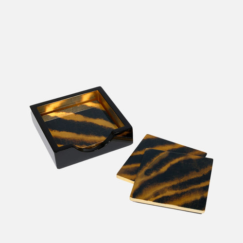 Caspari Lacquer coaster set-Go wild