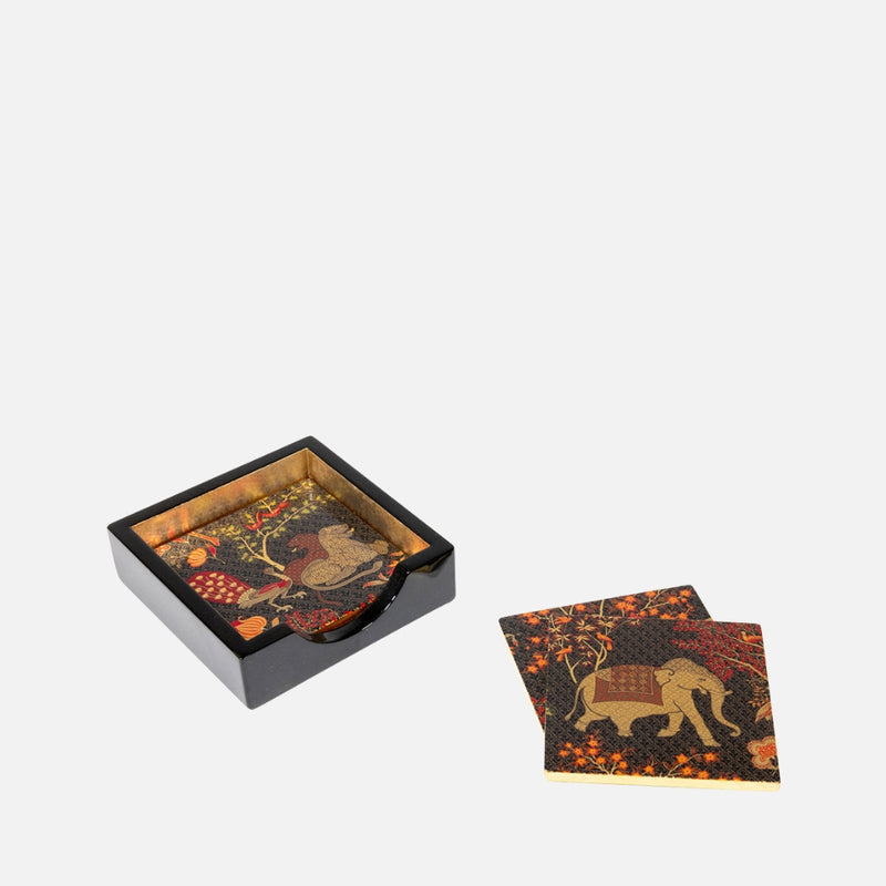 Lacquer Coaster Set in “Le Jardin” Design