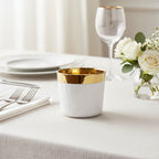 Champagne Goblet White, Rode Embossed