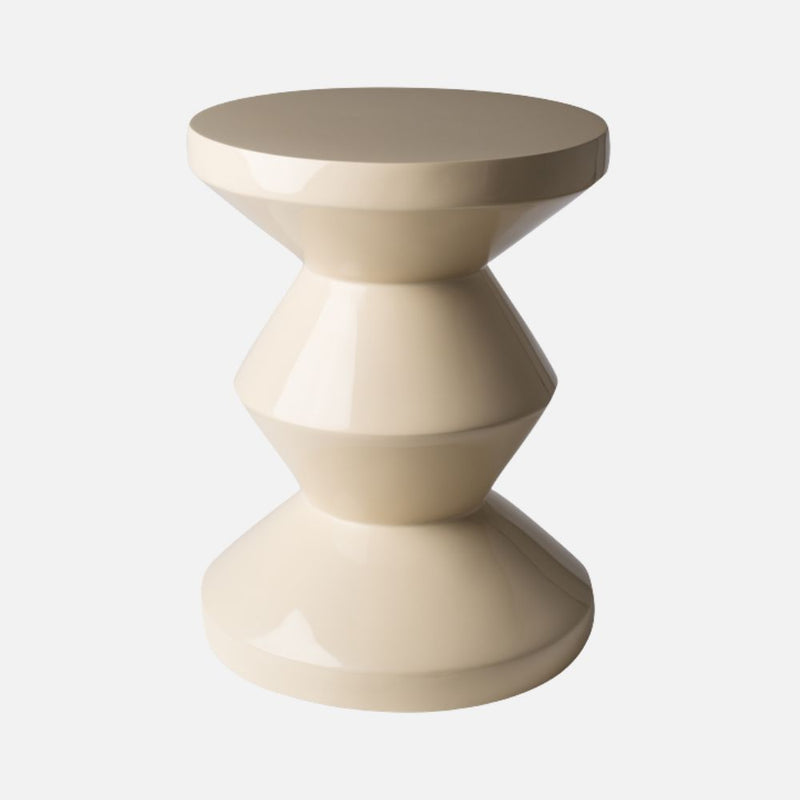 Zig Zag Stool/ Side Table, Beige