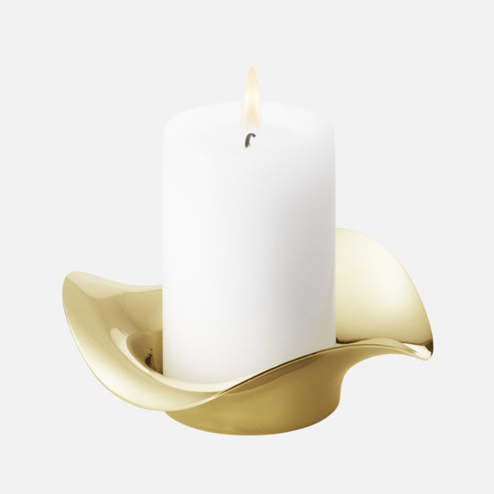 Cobra Pillar Candleholder Ss, Gold Pvd