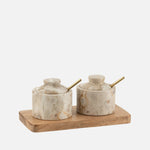 Marble Condiment Set – Natural/Beige