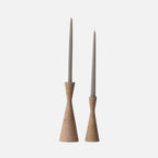 Conical Travertine Candle Holder, Set of 2