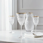 Water Goblet with Gold Rim