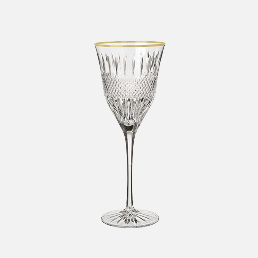Water Goblet with Gold Rim