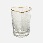 Heart Drinking Glass – Gold & Transparent