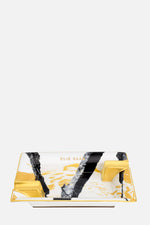 Golden Sumi-E Square Vide-Poche 12Cm With Leather G.B.