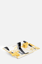 Golden Sumi-E Square Vide-Poche 12Cm With Leather G.B.