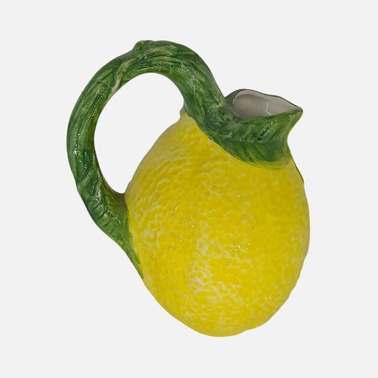 Fruit Collection Hand-Painted Ceramic Jug – Large Lemon