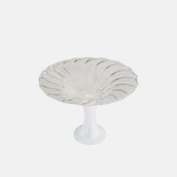 Fruit Bowl - Glass - White & Clear