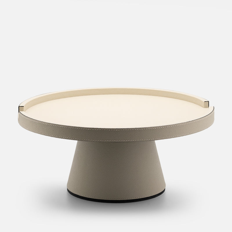 Gourmet Leather-Covered Wood Raised Tray