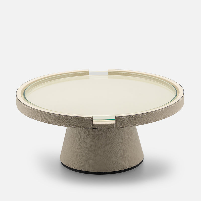 Gourmet Leather-Covered Wood Raised Tray