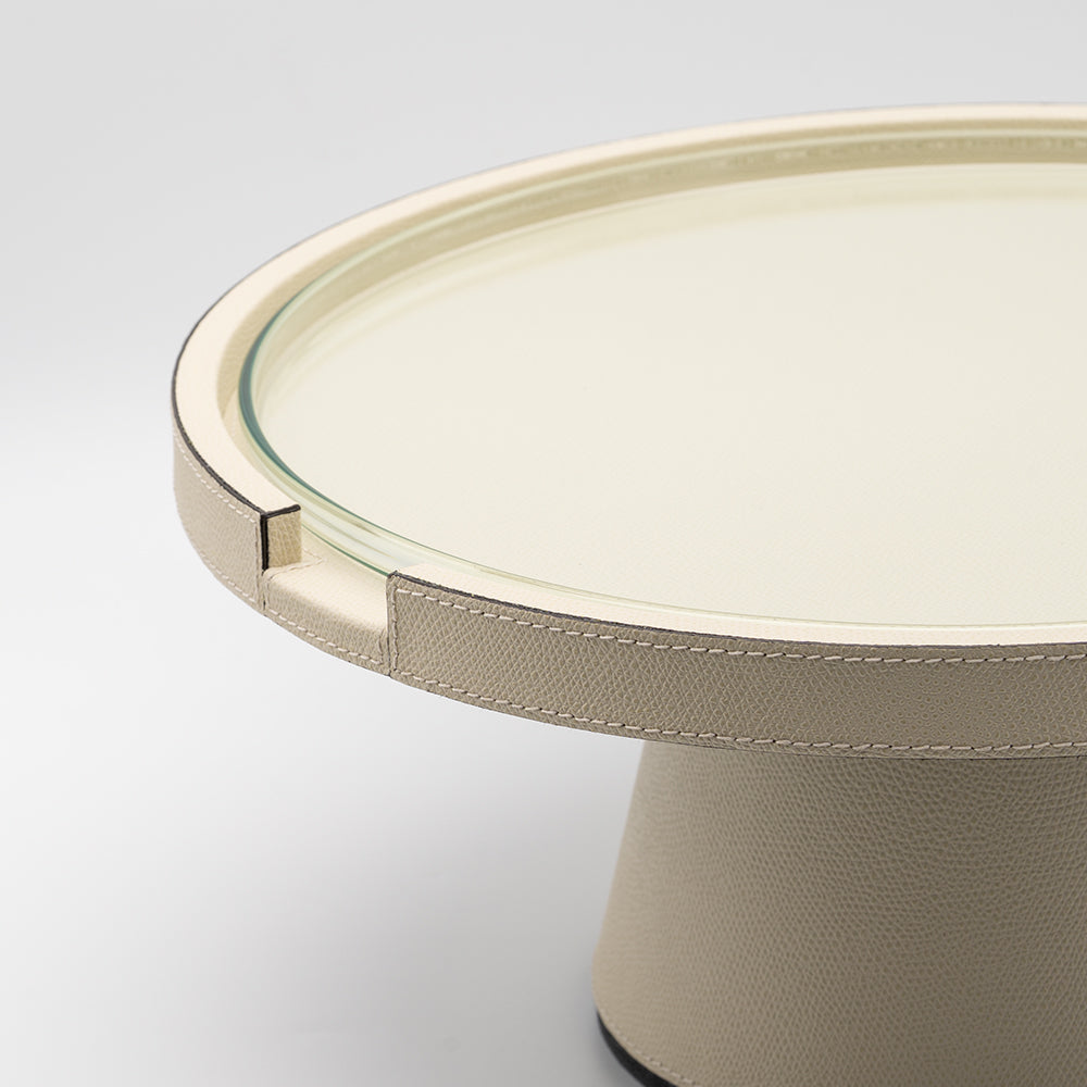 Gourmet Leather-Covered Wood Raised Tray