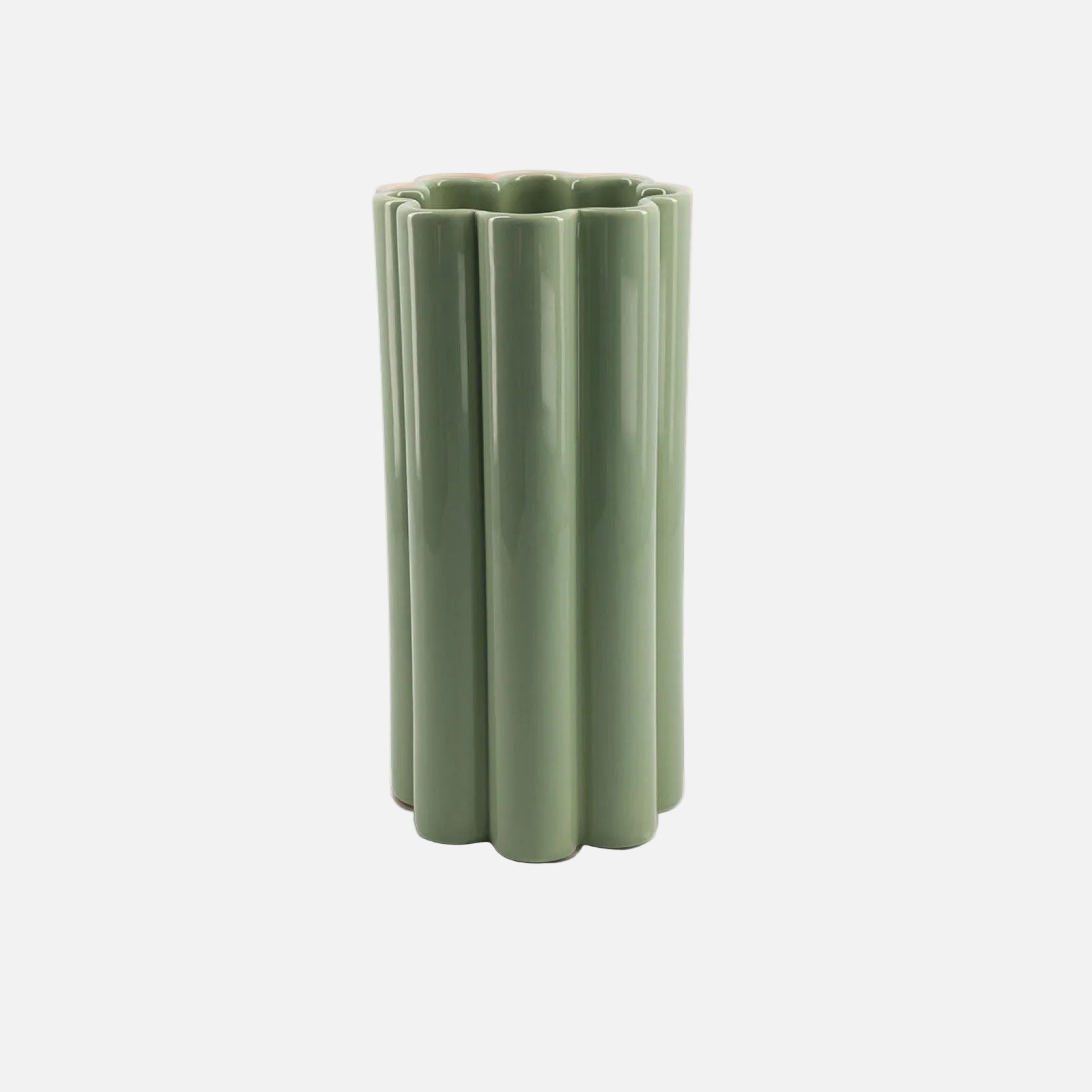 Almond Green Ceramic Vase – Duetto Solo