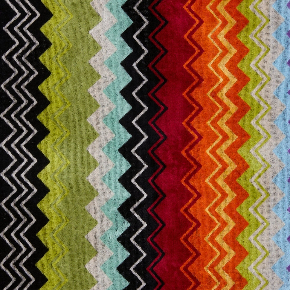 Giacomo Multicolour Zigzag Cotton Hooded Bathrobe