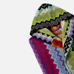 Giacomo Multicolour Zigzag Cotton Hooded Bathrobe