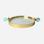 Globo Decorative Tray – Brass Frame with Acrylic Handles
