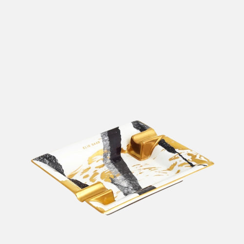 Golden Sumi-e Cigar Ashtray – 20x16cm