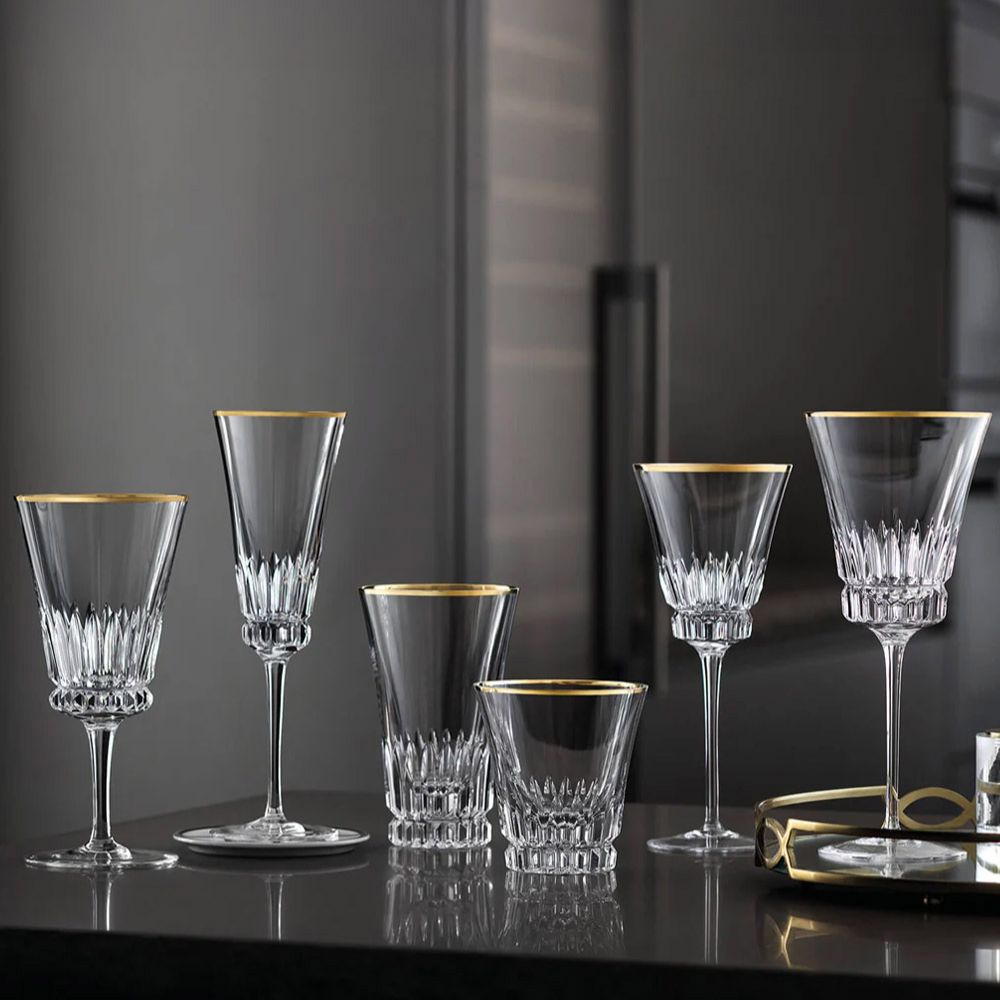 Grand Royal Gold Tall Glass, Set 2 pcs for Home