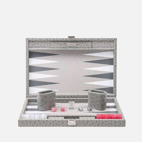Grey Ostrich Medium Backgammon