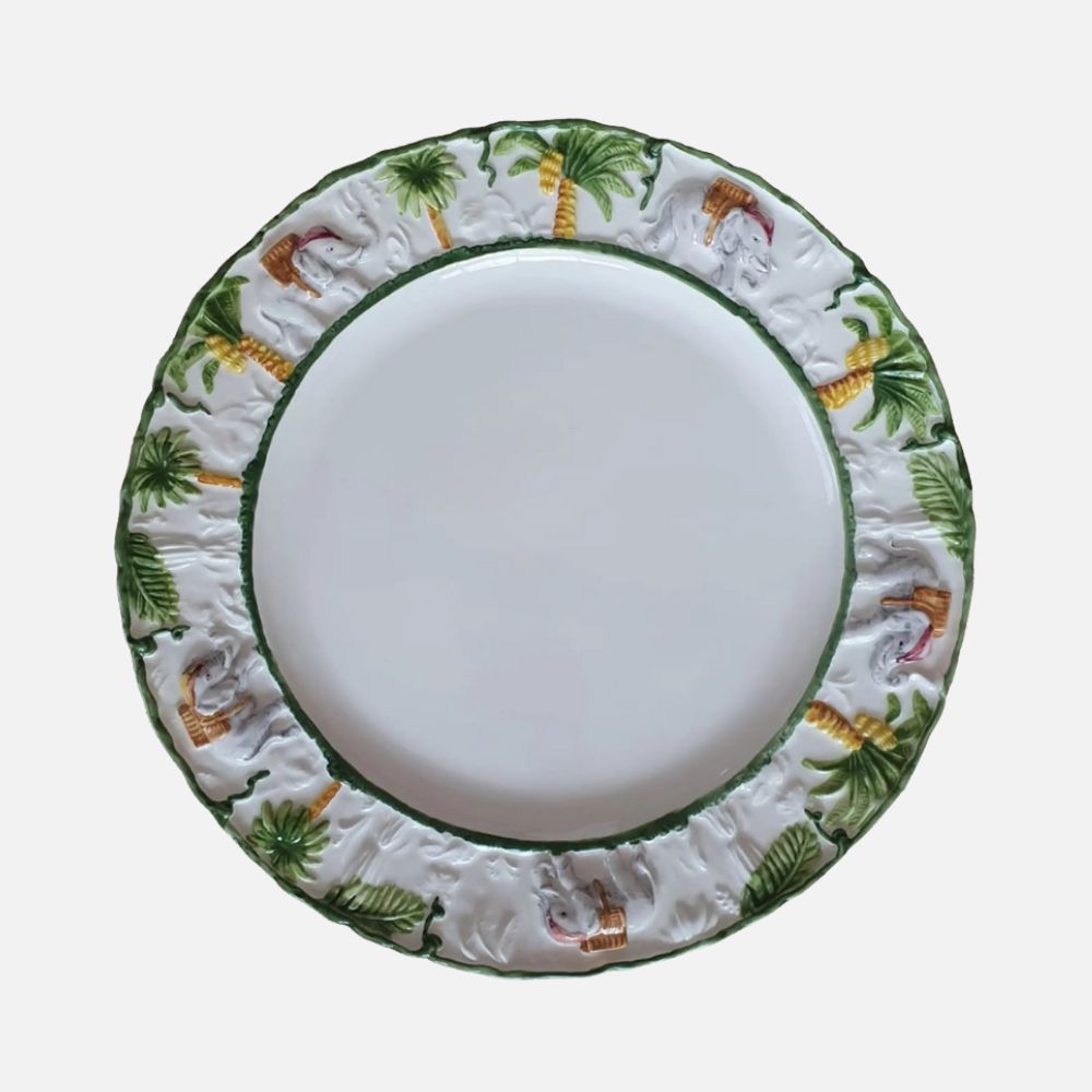 Hand-Painted Tropical Ceramic Dinner Plate – 28 cm
