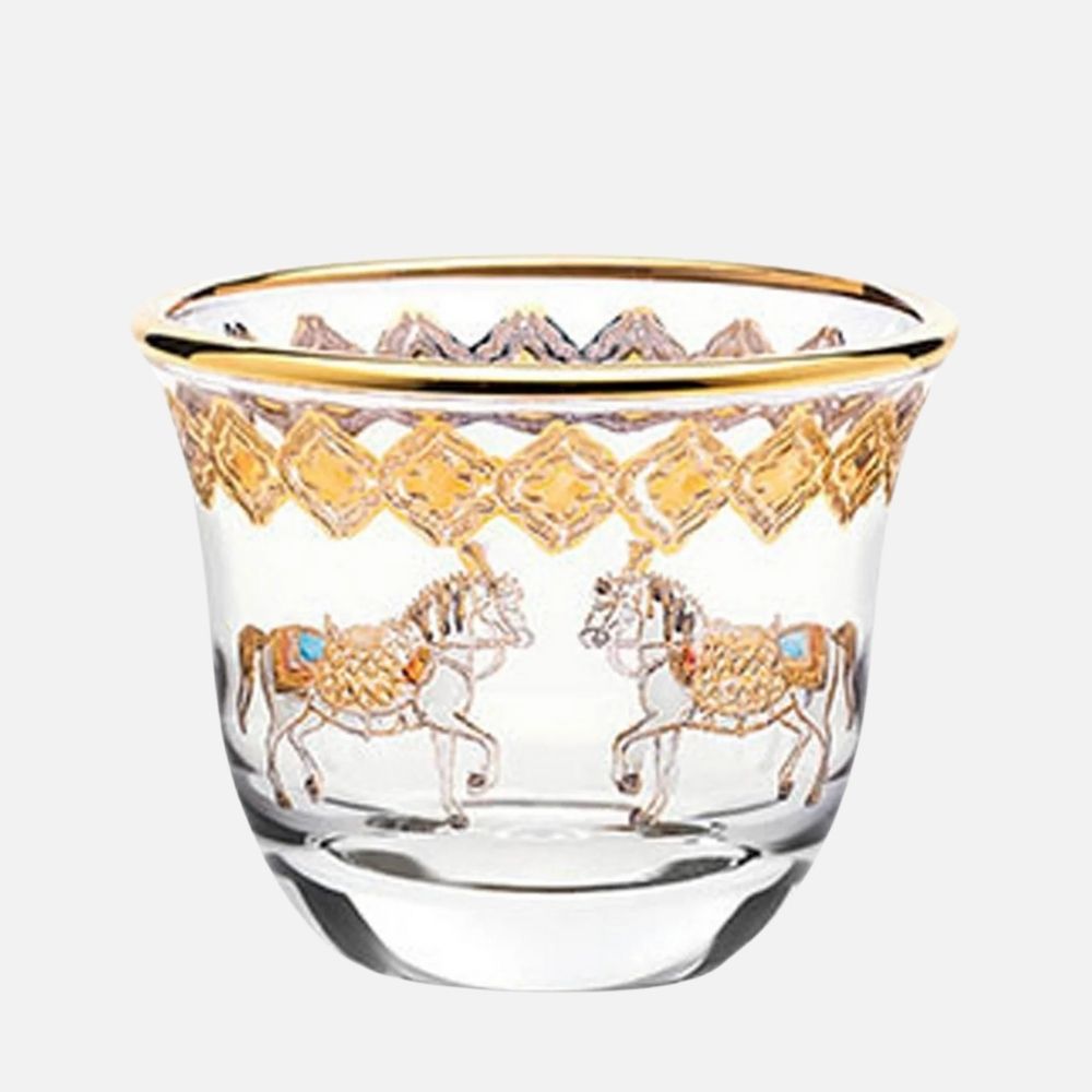 Horse Amber Gawa Coffee Cup Set – 6 Pcs 80 ml