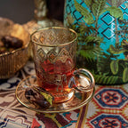 Horse Amber Tea Cup Set – 6 Pcs with Saucers  120 ml