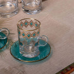 Horse Tiffany Tea Cup Set – 6 Pcs with Saucers  120 ml