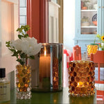 Hurricane Lamp Medium – Hand-Blown Silver Candle Holder