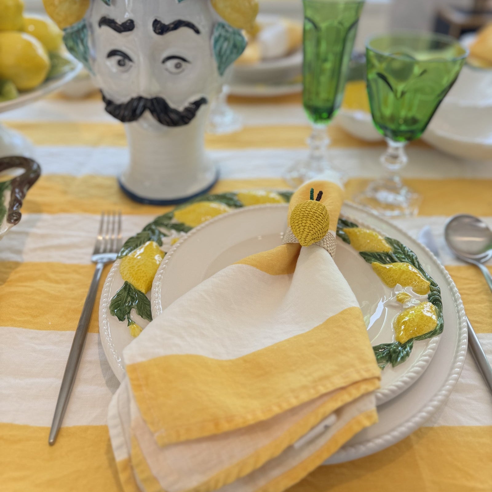 Lemon Collection Hand-Painted Ceramic Salad Plate