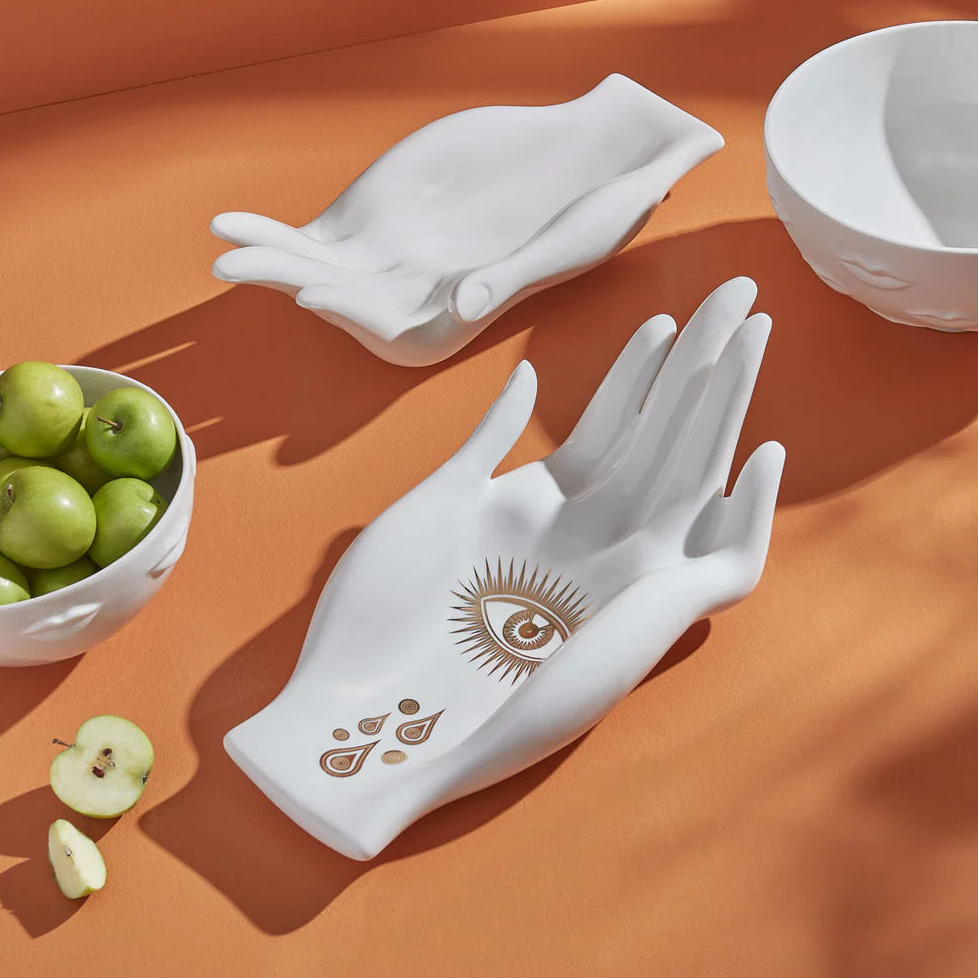 Gilded Eve Fruit Bowl - Gold Porcelain Decorative Centerpiece