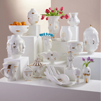 Gilded Eve Fruit Bowl - Gold Porcelain Decorative Centerpiece