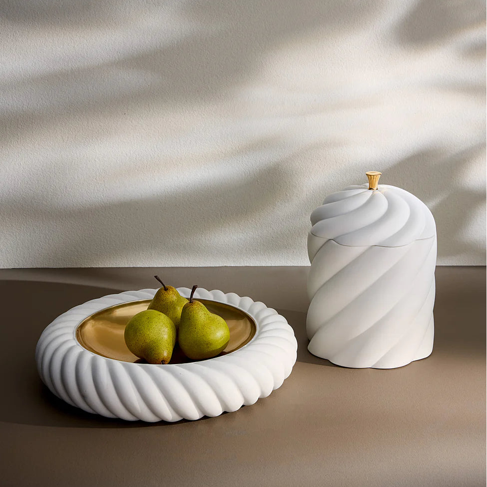 Geneva Porcelain Decorative Box with Gold Pull