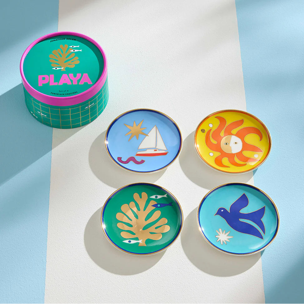 Playa Coasters - High-Fired Porcelain Set of Four