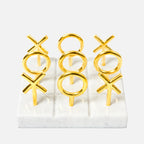 Brass Tic-Tac-Toe Set - Marble Base