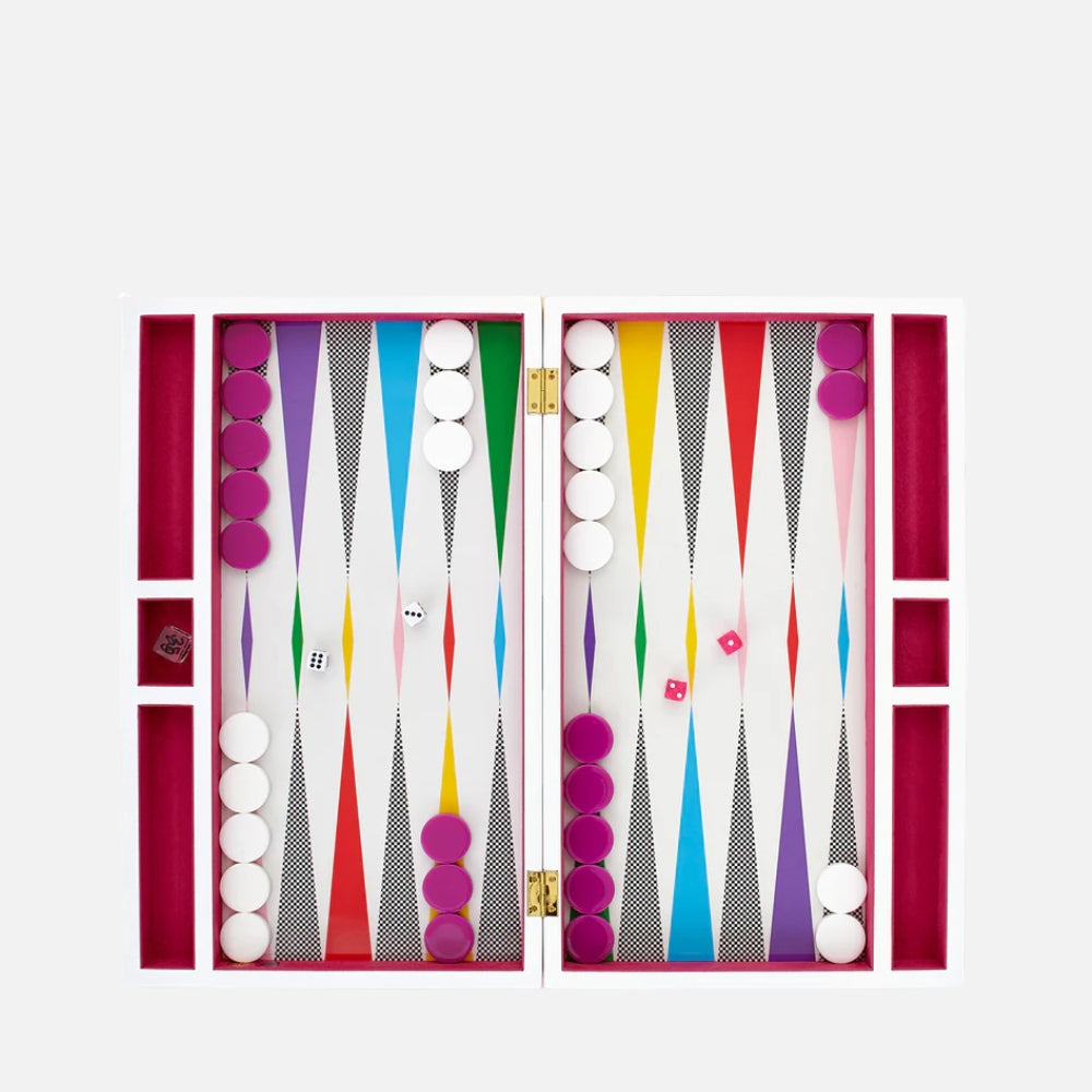 Checkerboard Backgammon Set – Luxury Lacquer Game Box