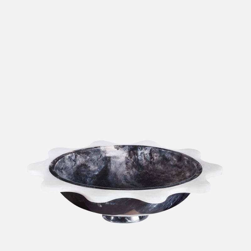 Como Black & White Ripple Bowl