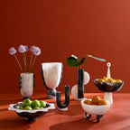 Como Black & White Ripple Bowl - Hand-Poured Marbleized Acrylic