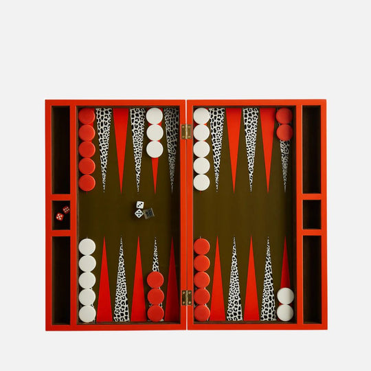 Leopard Backgammon Set - High Gloss Lacquer Game Board