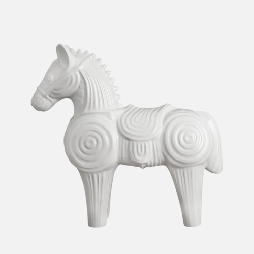 Menagerie Large Horse Sculpture - White