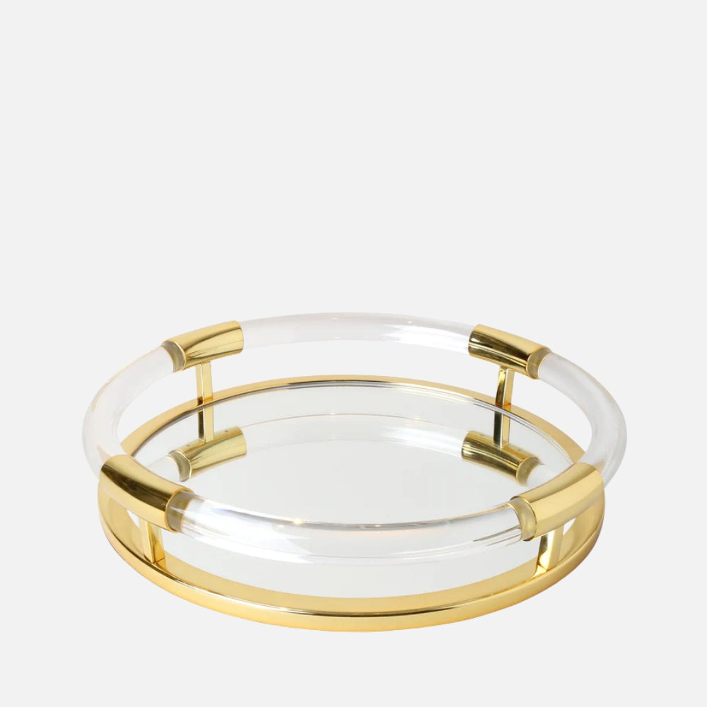Jacques Round Tray – Acrylic Frame with Mirrored Base