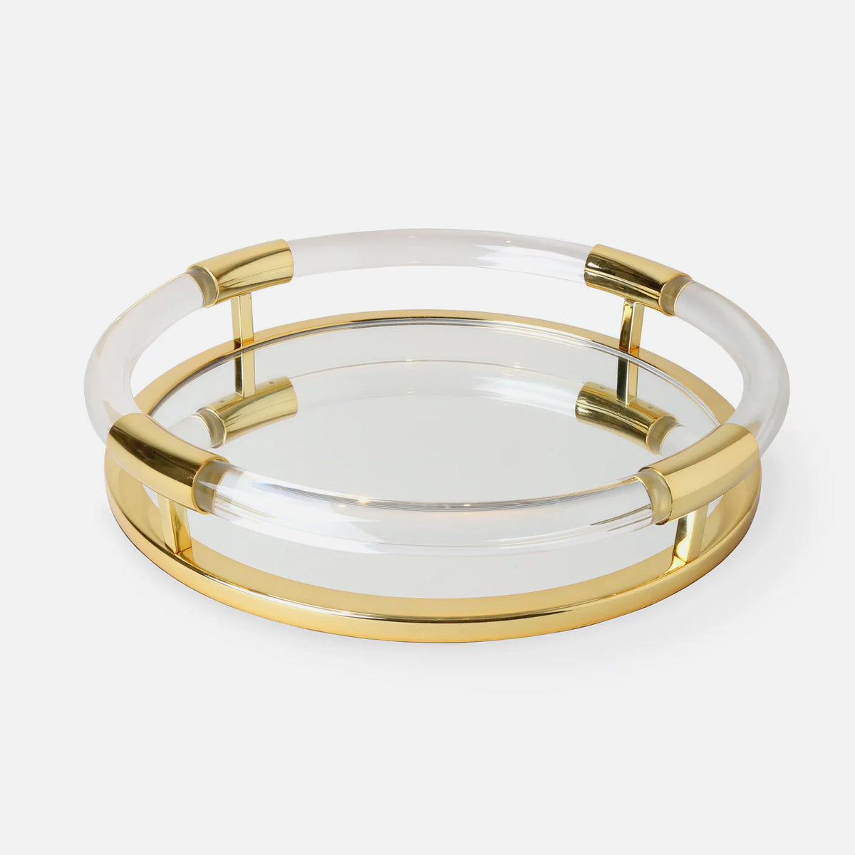 Jacques Acrylic and Brass Round Tray, 45cm