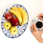 Kyma Blue Serving Platter – Hand‑Painted 36×27 cm