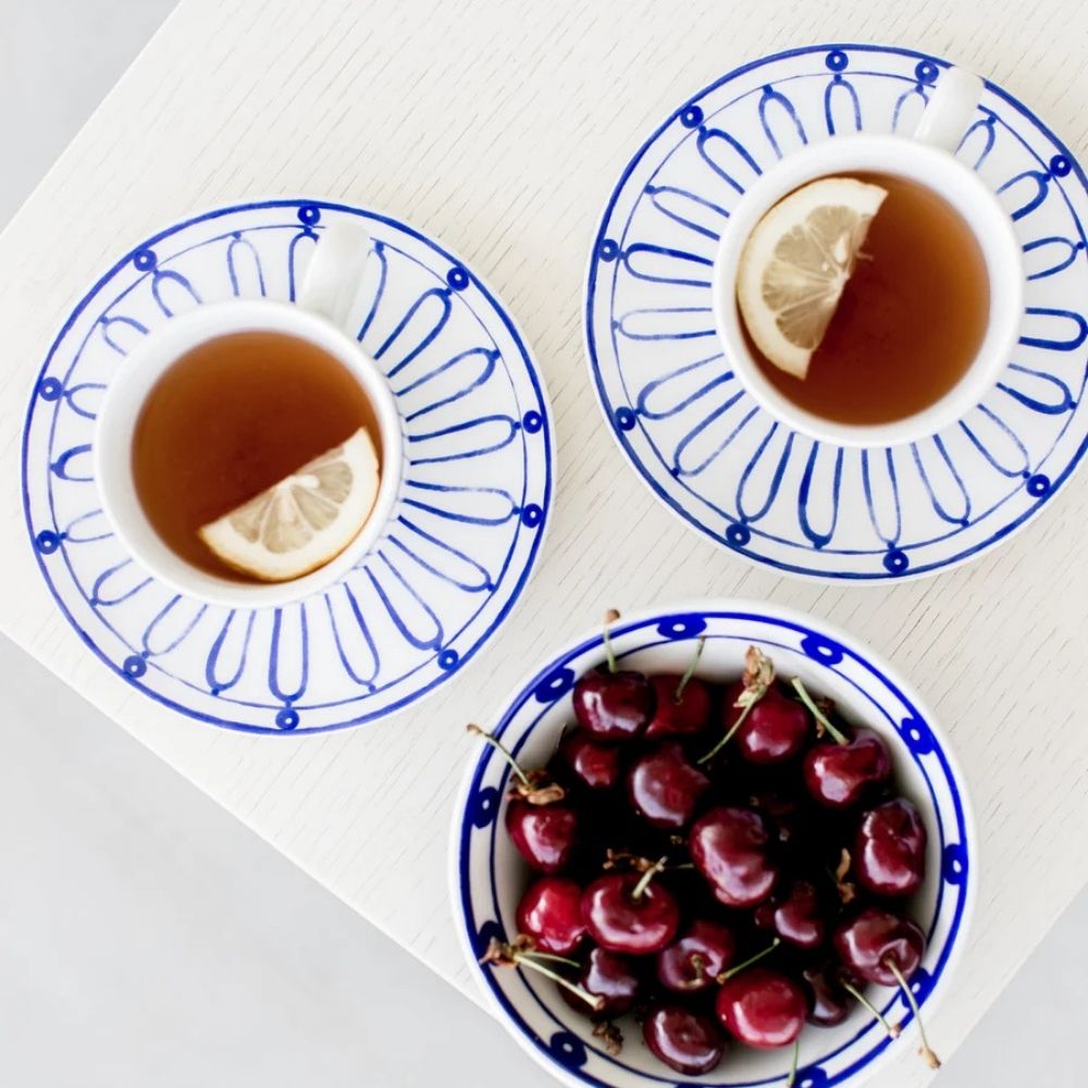 Kyma Tea & Coffee Cup – Fine Porcelain with Saucer