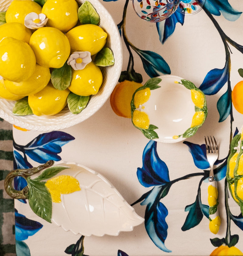 Lemon Collection Hand-Painted Ceramic Starter Dish