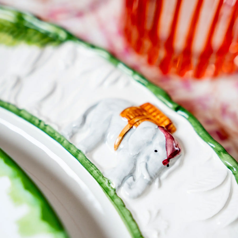 Hand-Painted Tropical Ceramic Dinner Plate – 28 cm