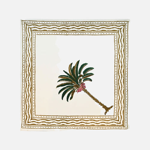 Hand-Printed Cotton Napkins – Set of 4, 40 × 40 cm