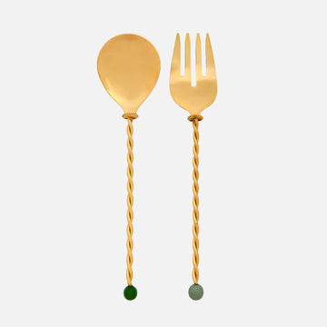 Torchon Salad Cutlery Set – Gold, 31 cm