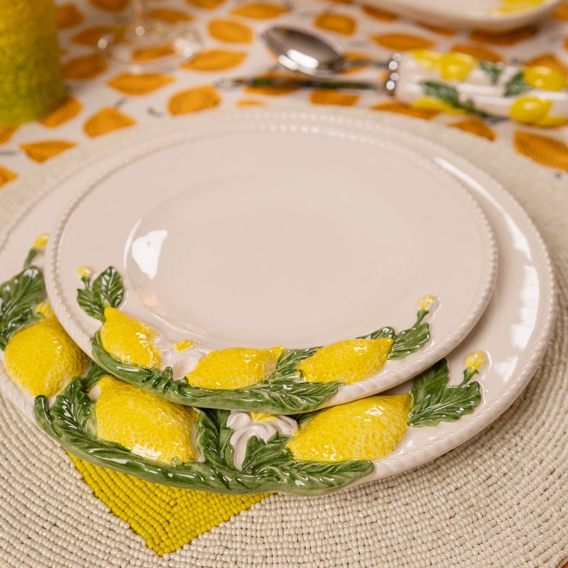 Lemon Collection Hand-Painted Ceramic Dinner Plate-(Ø 27cm)