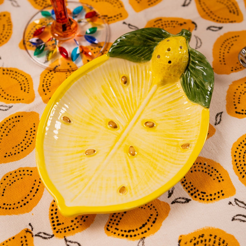Lemon Collection Hand-Painted Ceramic Bread Plates – Set of 2